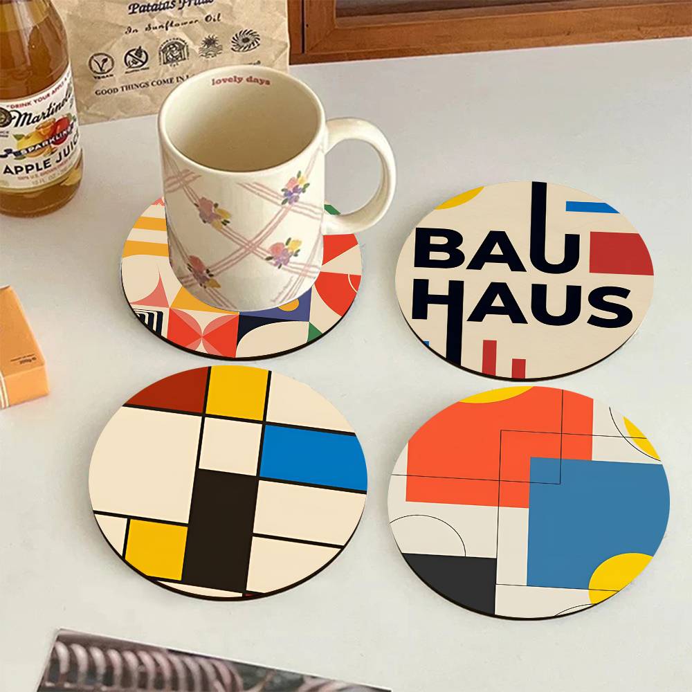 Abstrakcyjne, okrągłe, drewnia – Marble Coaster Set recenzja i cena