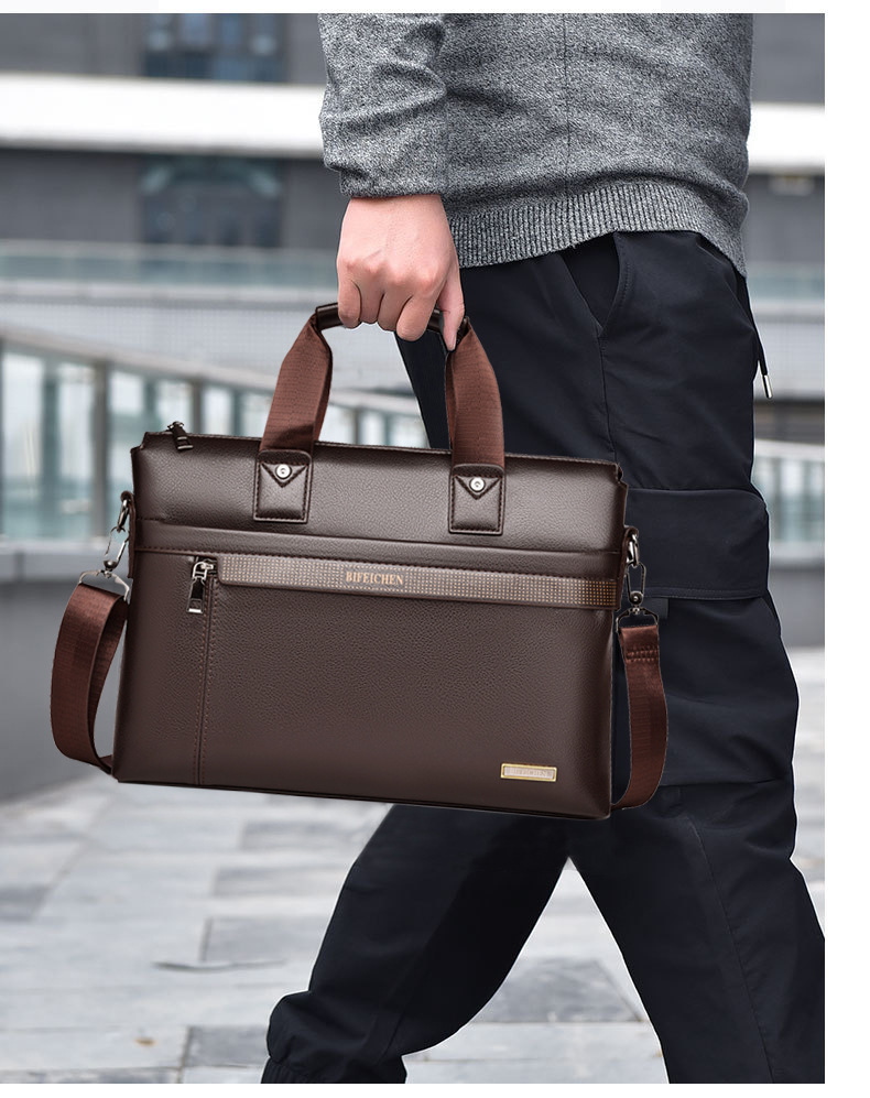 Torby męskie luksusowej marki  – Leather Briefcase recenzja i cena